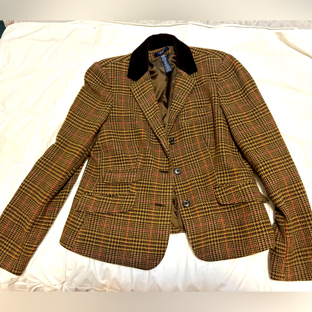 Chaps Plaid Equestrian Blazer